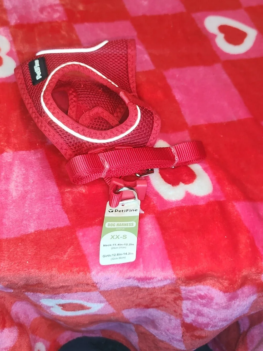 PetiFine Step-In Dog Harness Red Mesh Reflective XXS Extra Extra Small Puppy Toy